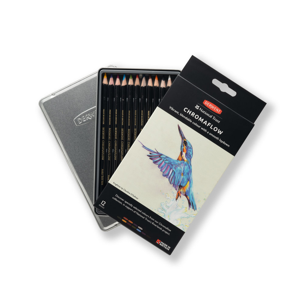 An image of National Trust 12 Chromographic Pencils in Tin, Derwent