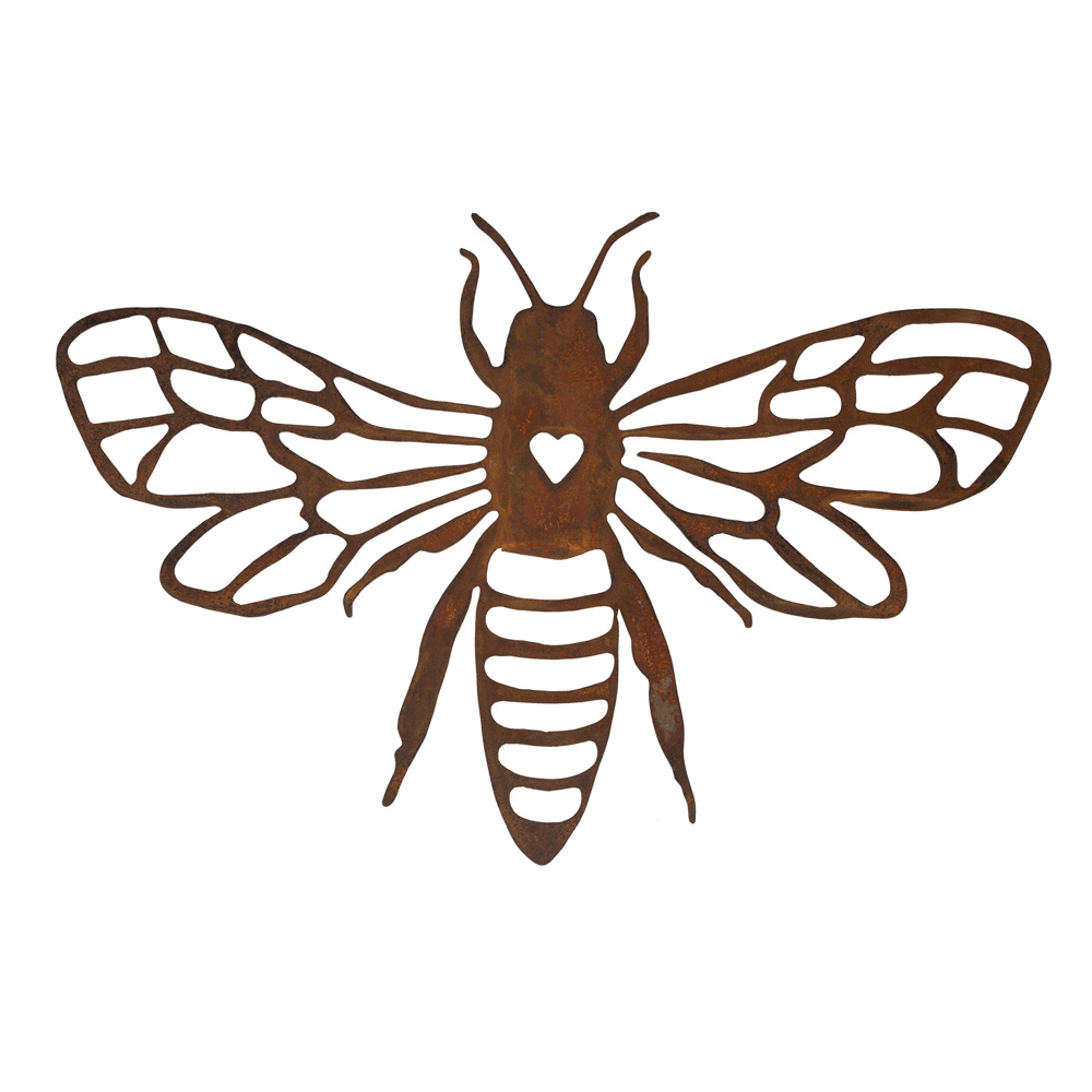 An image of Bee Wall Plaque, Rusty Metal