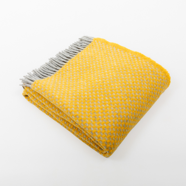 An image of National Trust Twill Wool Throw, Yellow
