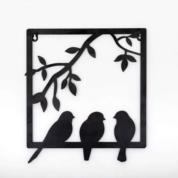 An image of Birds in Frame Wall Art, Bird Garden Ornament