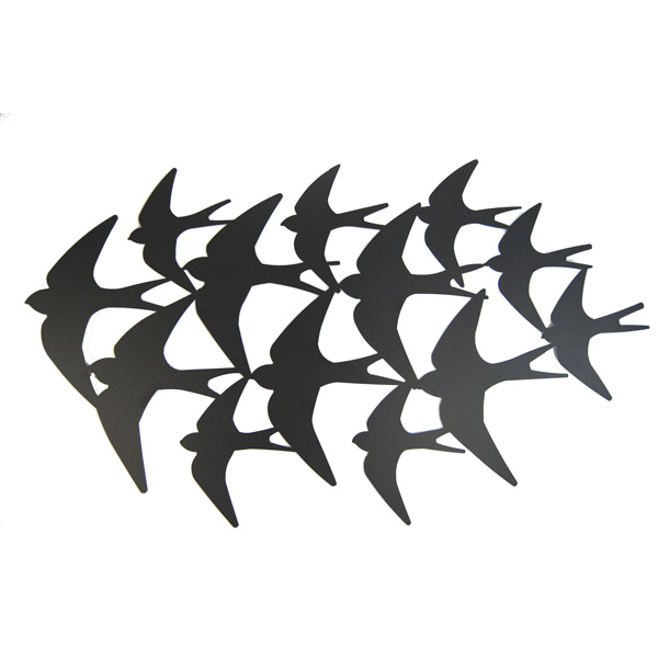 An image of Swallows Garden Wall Ornament, Matte Black