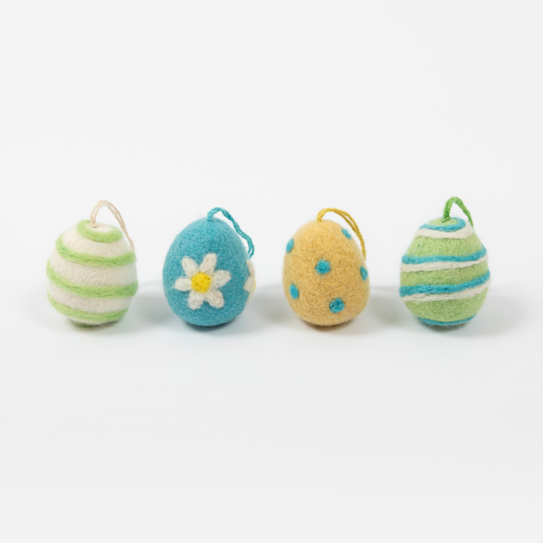 An image of Felt So Good Set of 4 Easter Egg Felt Decorations