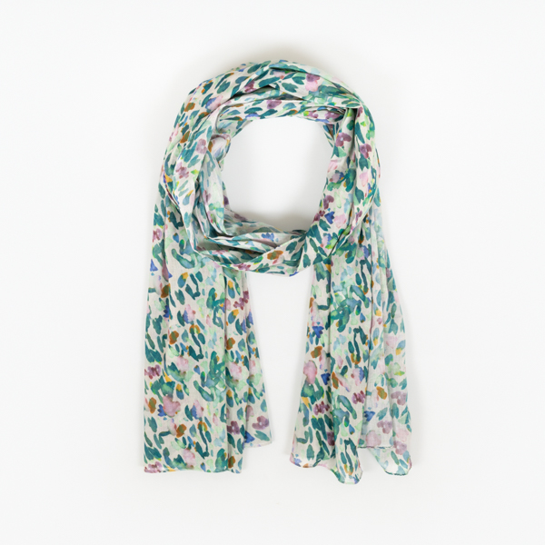 An image of National Trust Glendurgan Ditsy Ecru Organic Cotton Scarf