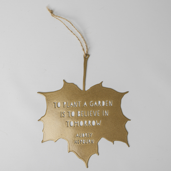 An image of Hanging Metal Maple leaf Ornament, Audrey Hepburn