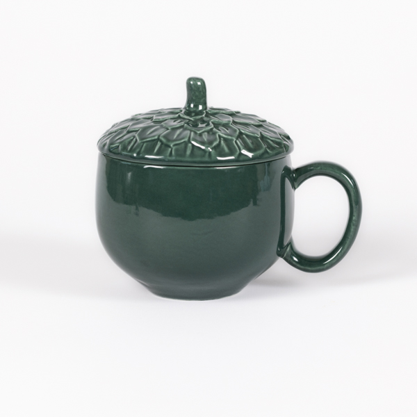 An image of Green Acorn Lidded Mug