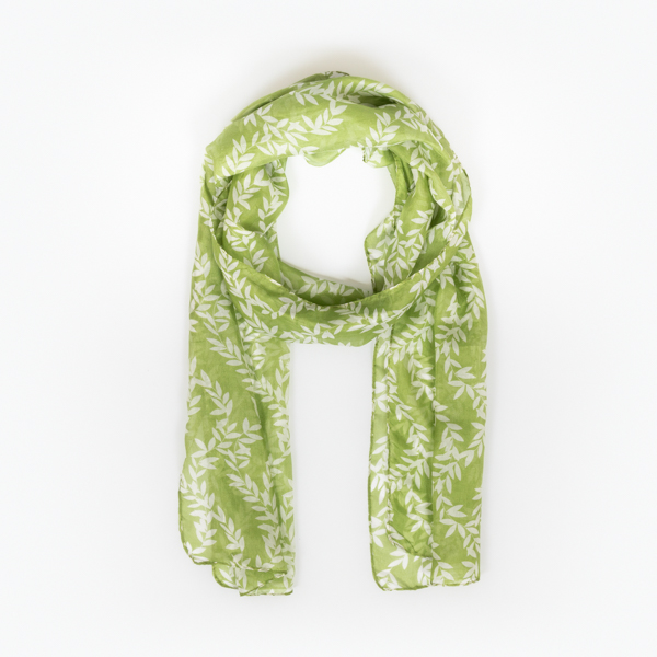 An image of National Trust Green Vines Silk Scarf