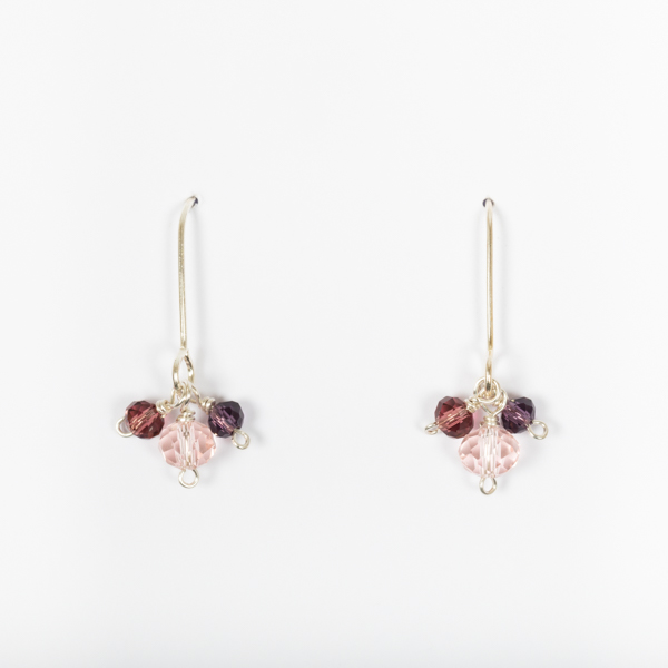 An image of Just Trade Silver Plated Rose Bead Earrings