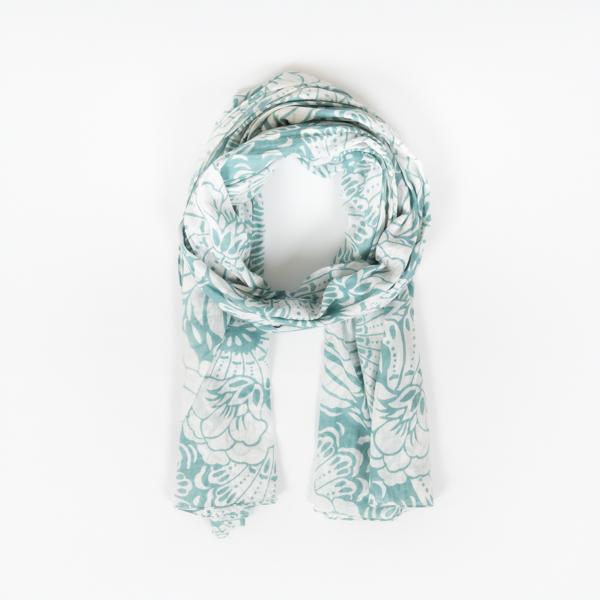 An image of Peace Of Mind Abstract Butterfly Wing and Flower Organic Cotton Scarf