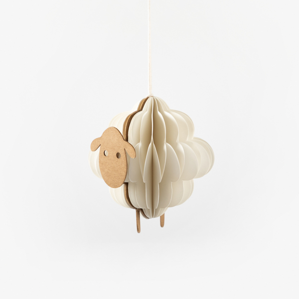 An image of Paper Honeycomb Sheep Hanging Decoration