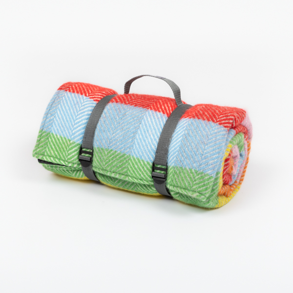 An image of National Trust Waterproof Backed Picnic Rug, Rainbow