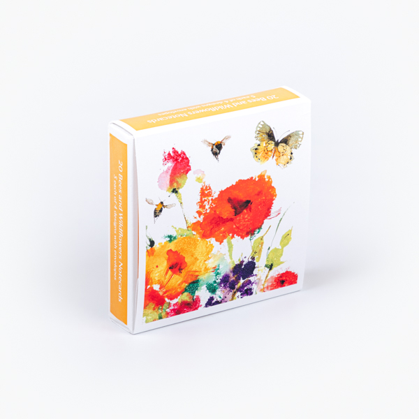An image of Bees and Wildflowers Notecards x20