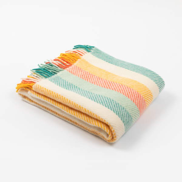 An image of National Trust Fishbone Stripe Flora Throw