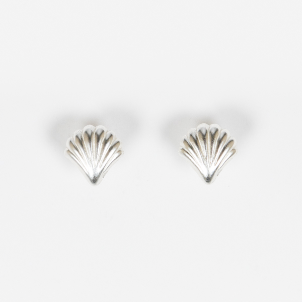 An image of Sterling Silver Shell Stud Earrings