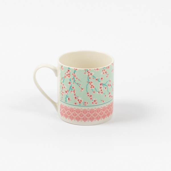 An image of Pink Blossom Bone China Recycled Mug