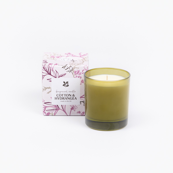 An image of National Trust Boxed Candle, Cotton and Hydrangea