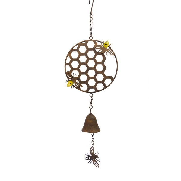 An image of Bees and Honeycomb Bell Wind Chime