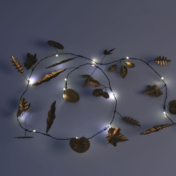 Antique Gold Leaves LED Garland