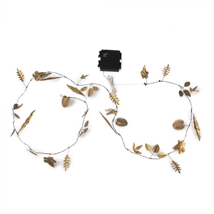 Antique Gold Leaves LED Garland