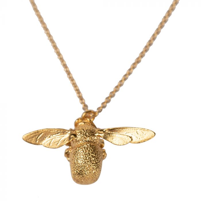 Alex Monroe Bumblebee Necklace, Sterling Silver 22ct Gold Plate