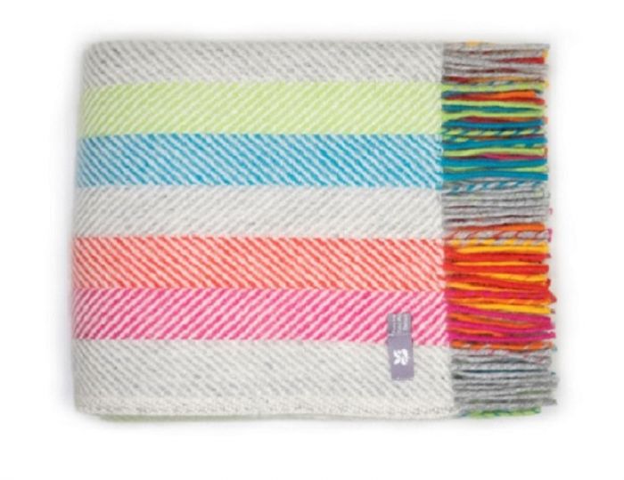National Trust Fishbone Wool Throw, Multicolour
