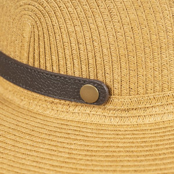 National Trust Foldable Hat with Leather Clasp, Natural