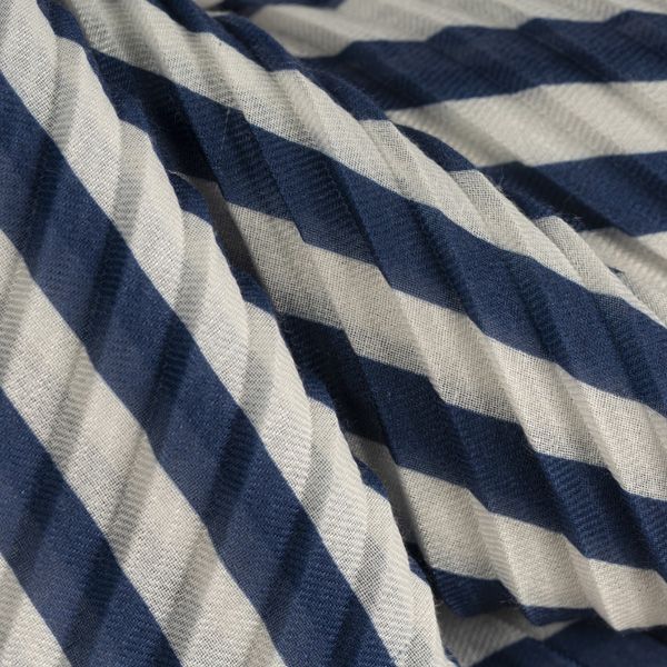 Pleated Navy and White Stripe Scarf | National Trust Shop