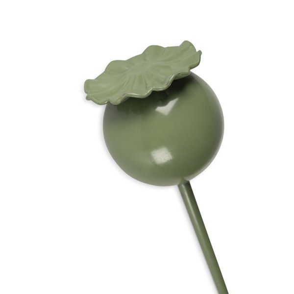 Poppy Seed Head Plant Stake, Sage Green
