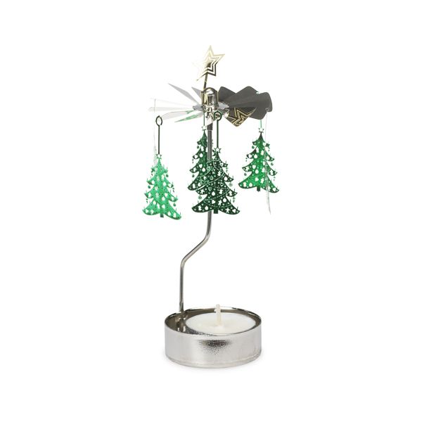 Tree Rotary Candle Holder, Green