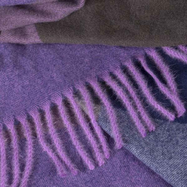 Woven Check Scarf, Purple