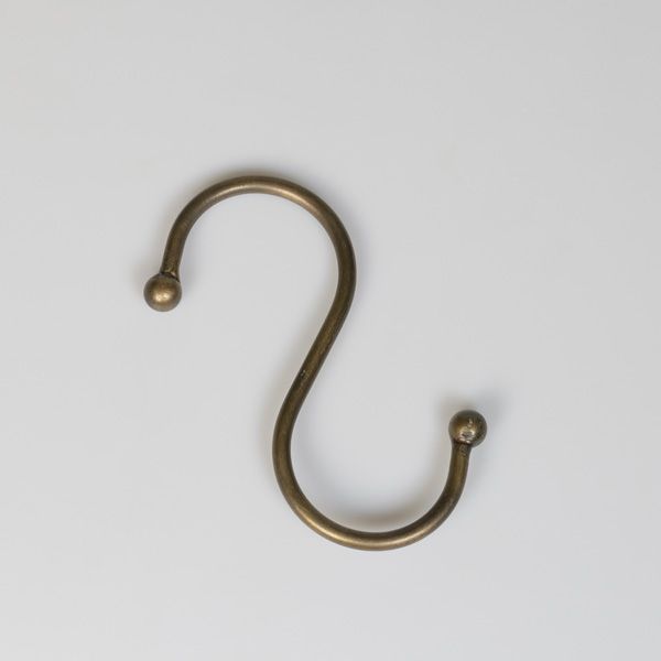 S shaped stocking holder, brass