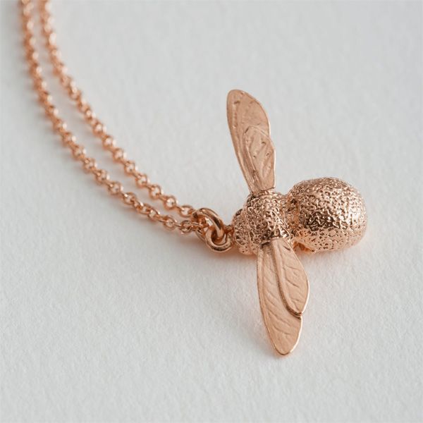 Alex Monroe Rose Gold Plated Baby Bee Necklace