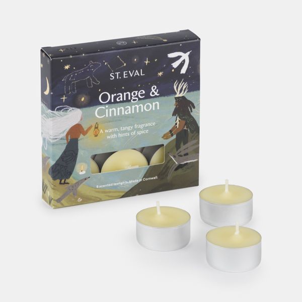 St Eval Orange and Cinnamon Tealights, Set of 9