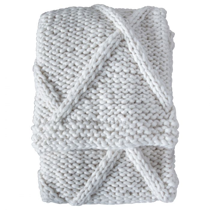 Cream Cable Knit Throw