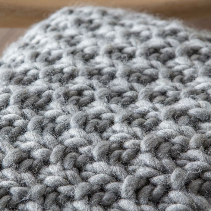 Moss Stitch Chunky Knit Throw Grey
