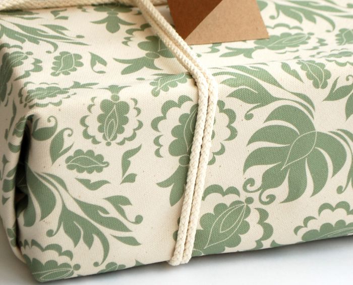 Reusable Fabric Gift Wrap, Damask Print