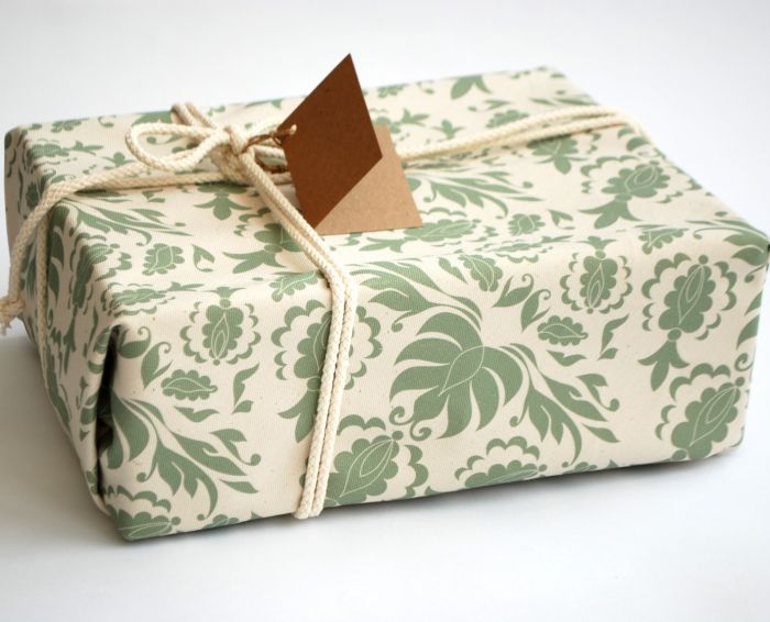 Reusable Fabric Gift Wrap, Damask Print