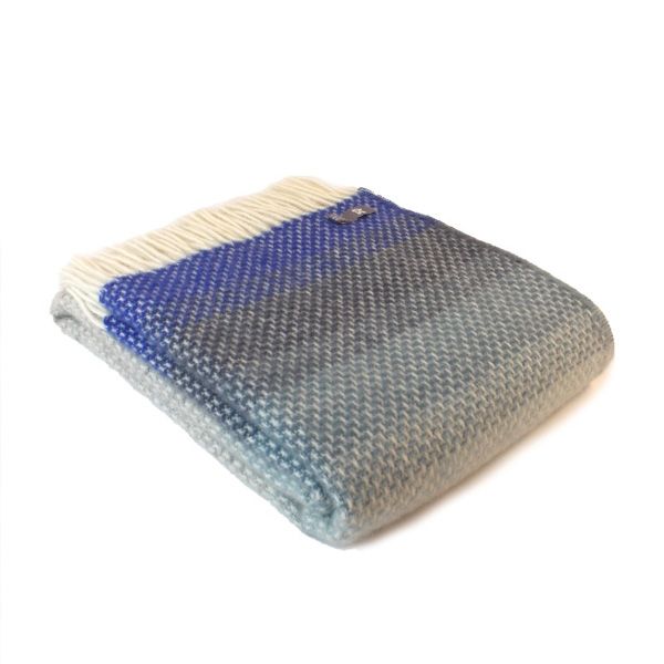 National Trust Ombre Blue and Grey Throw