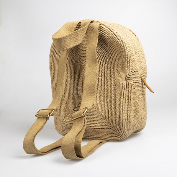 Natural Raffia Backpack