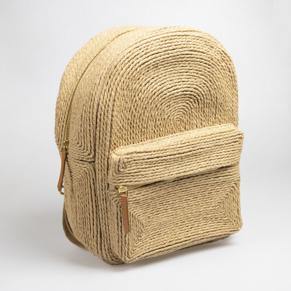 Natural Raffia Backpack