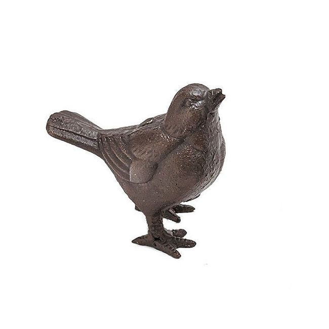 Cast Iron Sparrow Sculpture