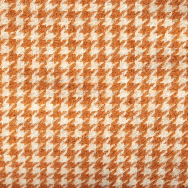 National Trust Waterproof Backed Houndstooth Picnic Rug, Pumpkin/Charcoal
