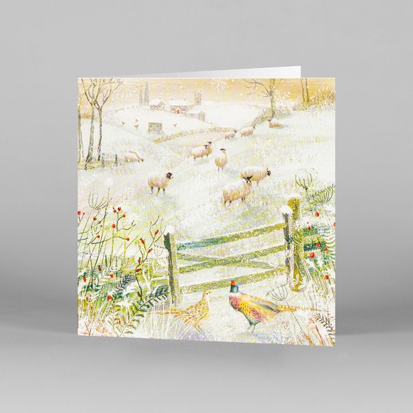 Hillside Sheep Christmas Cards, Pack of 10