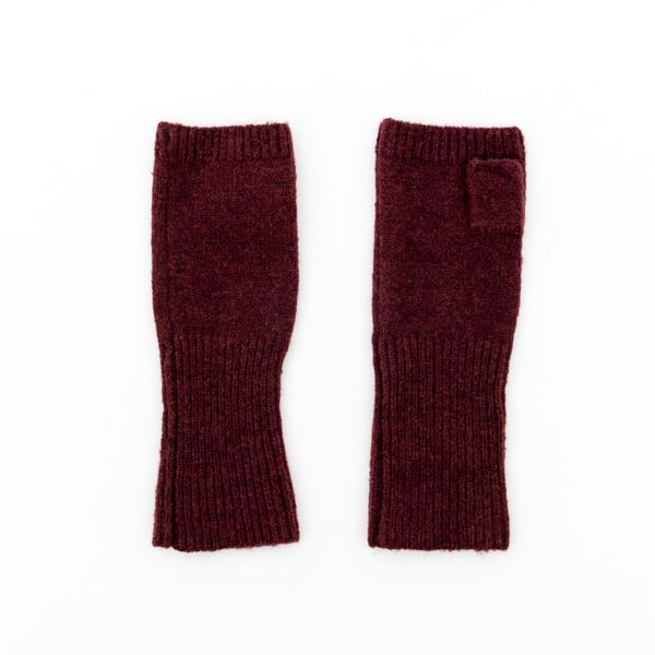 National Trust Knitted Wrist Warmers, Burgundy