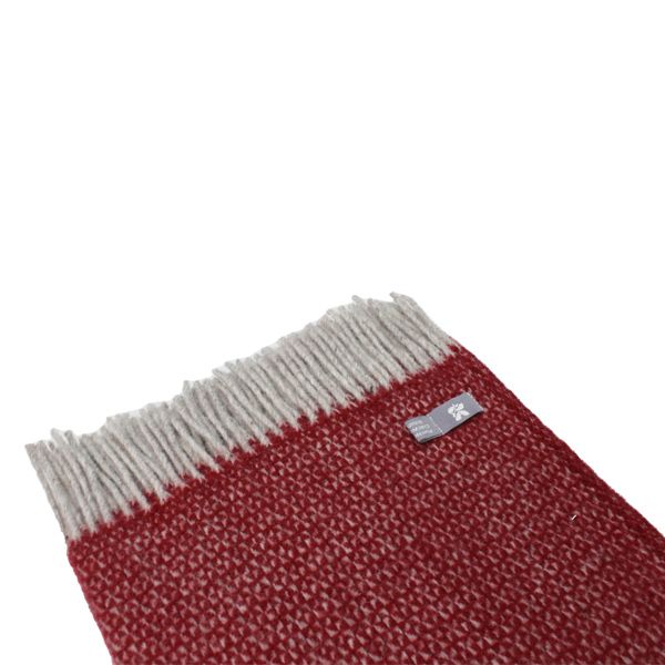 National Trust Illusion Wool Throw, Red
