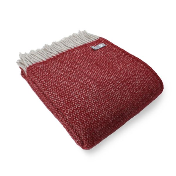 National Trust Illusion Wool Throw, Red