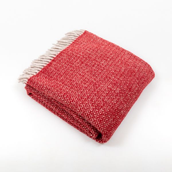 National Trust Illusion Wool Throw, Red| National Trust Shop