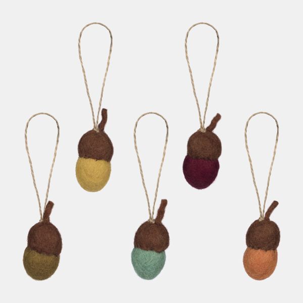 Felt so Good Mini Acorns, Set of 5