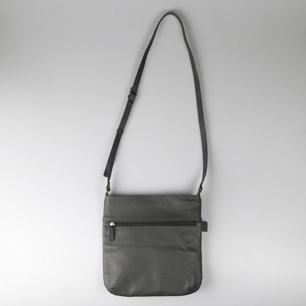 Small Leather Cross Body Bag, Grey