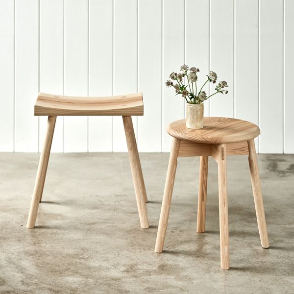 Ebworth Ash Curved Stool