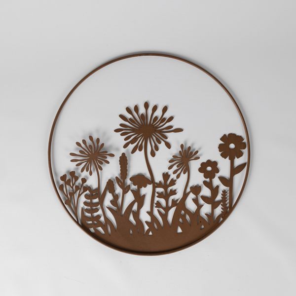 Round Wall Ornament Wild Flowers